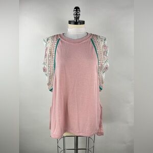 💚 3464. Embroidered Sequence Tunic Top